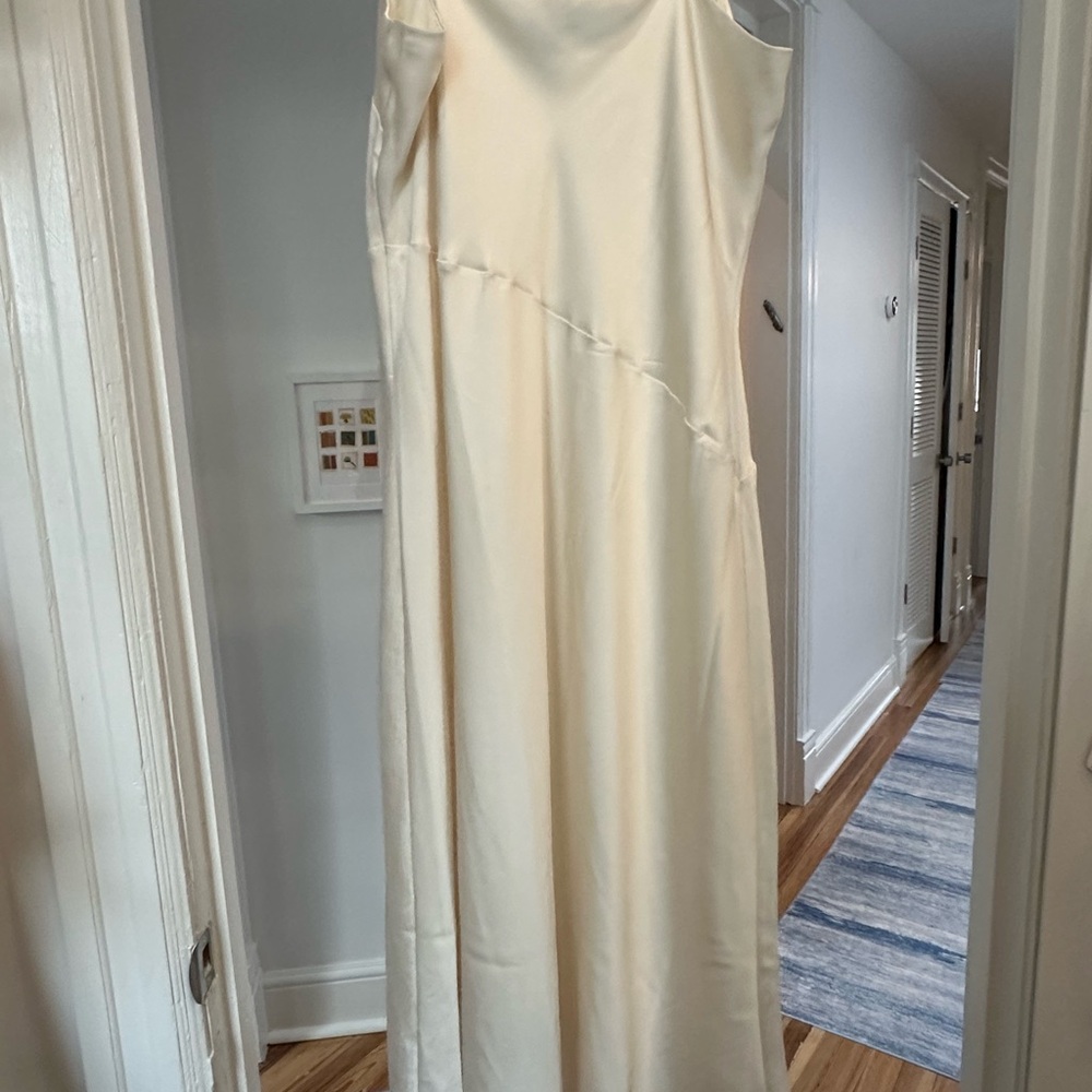Express Cream Satin Dress